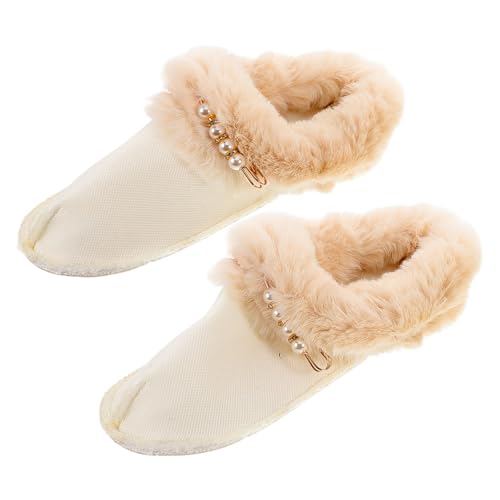 PRETYZOOM 1 Paar -Plüschfutter Schuheinlagen aus Wolle Einlegesohlen für pelzige Schuhe Winterwarmer Clogs-Liner Hausschuhe zum Entfernen von Einlagen Clog-Einsätze Clog-Socke Weiß von PRETYZOOM