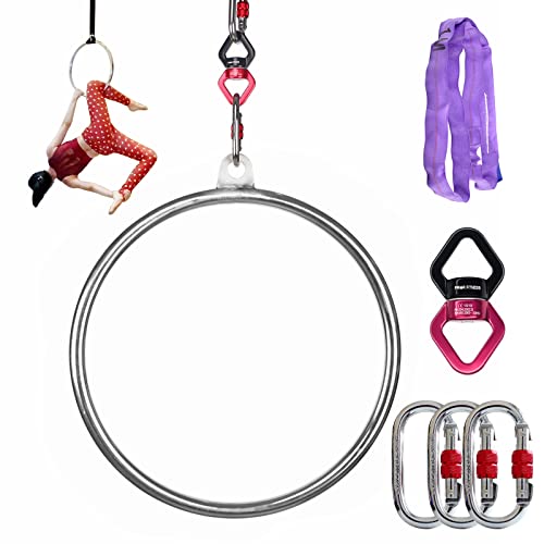 PRIOR FITNESS Aerial Set 45cm Einzel Aerial Hoop Yoga Ringen Zirkusluftausrüstung Yoga Hoop Edelstahl Aerial Ring Set PRIOR FITNESS Aerial Set 45cm Einzel Aerial Hoop Yoga Ringen Zirkusluftausrüstung Yoga Hoop Edelstahl Aerial Ring Set von PRIOR FITNESS