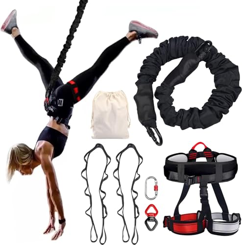 PRIORMAN Bungee Fitness Equipment Set Corda pesante Bungee Danza Resistenza Cintura Corda Allenamento Fitness Palestra Professionale Attrezzatura di formazione (M) von PRIORMAN