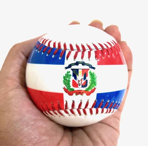 PRK 14 Dominikanische Republik Flagge Baseball 1 Offizielle Größe Dominikanischer Ball – Spielen Sie mit Stolz oder zeigen Sie Ihr Erbe (DR Flag Baseball) von PRK 14