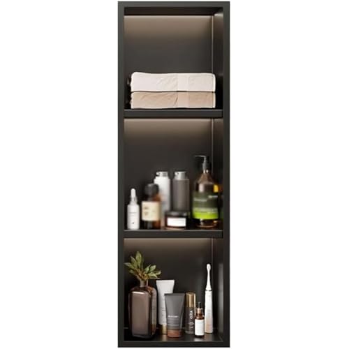 PRMTYUP Eingelassene Duschnische, Wandnische Aus Edelstahl Mit Led-Licht, Wasserdichtes Organisationsregal, Keine Fliesen Erforderlich, FüR Die KüChe Zu Hause, Im Hotel Oder,Schwarz,90x28x12.5cm PRMTYUP Eingelassene Duschnische, Wandnische Aus Edelstahl Mit Led-Licht, Wasserdichtes Organisationsregal, Keine Fliesen Erforderlich, FüR Die KüChe Zu Hause, Im Hotel Oder,Schwarz,90x28x12.5cm von PRMTYUP