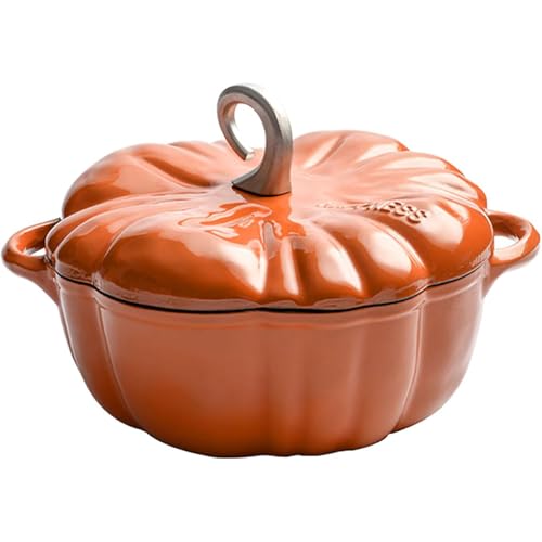 PRMTYUP Emailliertes Gusseisen Dutch Oven, KüRbis-Cocotte Mit Deckel, KüRbis-Gusseisen Dutch Oven, 3,7 L KüRbisform Kochtopf Emaille-Topf, Thanksgiving-Dekoration Topf Geschenk,Orange,3.7L PRMTYUP Emailliertes Gusseisen Dutch Oven, KüRbis-Cocotte Mit Deckel, KüRbis-Gusseisen Dutch Oven, 3,7 L KüRbisform Kochtopf Emaille-Topf, Thanksgiving-Dekoration Topf Geschenk,Orange,3.7L von PRMTYUP