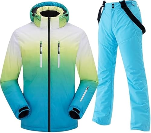 PRMTYUP Skijacke Und -Hose, Warme Snowboard-Schneemantel-Sets FüR Den Winter 2024, Winddichter, Wasserdichter, Isolierter Schneeanzug, Skianzug-Set Zum Skifahren,12,3XL von PRMTYUP