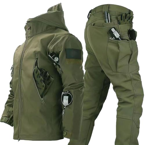 PRMTYUP Taktische Jacke Und Hose, Wasserdichtes Camouflage-Uniform-Set FüR MäNner, Armee-Kampfanzug, Softshell-Jacke FüR MäNner, Taktische Uniformen, Wasserdicht, Leicht,08,XXL PRMTYUP Taktische Jacke Und Hose, Wasserdichtes Camouflage-Uniform-Set FüR MäNner, Armee-Kampfanzug, Softshell-Jacke FüR MäNner, Taktische Uniformen, Wasserdicht, Leicht,08,XXL von PRMTYUP