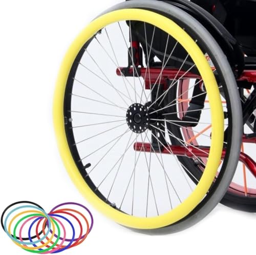 PRMTYUP Wheelchair Push Rim Covers, 1 Pair Silicone Wheelchair Cover, Non-Slip Wear-Resistant Wheelchair Accessories Handrim Covers, Rear Wheel Push Ring Protective Cover,02,22in von PRMTYUP