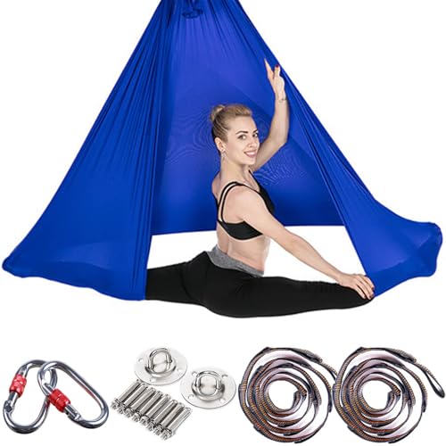 PRMTYUP Yoga-HäNgematte, Langlebige, Elastische Yoga-HäNgematte Aus Der Luft, Fitness-TrainingszubehöR „Swing, Bunte Yoga-HäNgematte, FüR Verbesserte Yoga-Umkehrhaltungen,12,5 * 2.8M von PRMTYUP