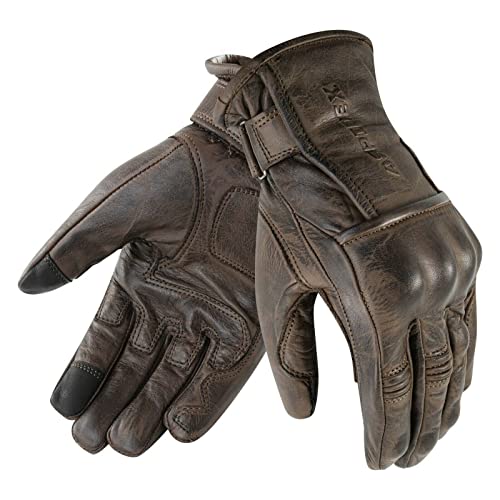 Motorradhandschuhe aus Leder mit Protektoren CAFE RACER Chopper Custom Braun Touch, braun, L Motorradhandschuhe aus Leder mit Protektoren CAFE RACER Chopper Custom Braun Touch, braun, L von PRO FUTURE