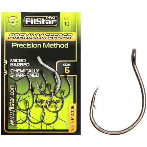 PRO FILSTAR 10 Stück Angelhaken Set N6 - Premium Method Feeder - Karpfenangeln Haken - Karpfen Angeln Zubehör - Pop Up Boilies Karpfenhaken - Carp Fishing Hooks - Angelzubehör Karpfen - Karpfen Rigs PRO FILSTAR 10 Stück Angelhaken Set N6 - Premium Method Feeder - Karpfenangeln Haken - Karpfen Angeln Zubehör - Pop Up Boilies Karpfenhaken - Carp Fishing Hooks - Angelzubehör Karpfen - Karpfen Rigs von PRO Filstar