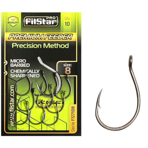 PRO FILSTAR 10 Stück Angelhaken Set N8 - Premium Method Feeder - Karpfenangeln Haken - Karpfen Angeln Zubehör - Pop Up Boilies Karpfenhaken - Carp Fishing Hooks - Angelzubehör Karpfen - Karpfen Rigs von PRO Filstar