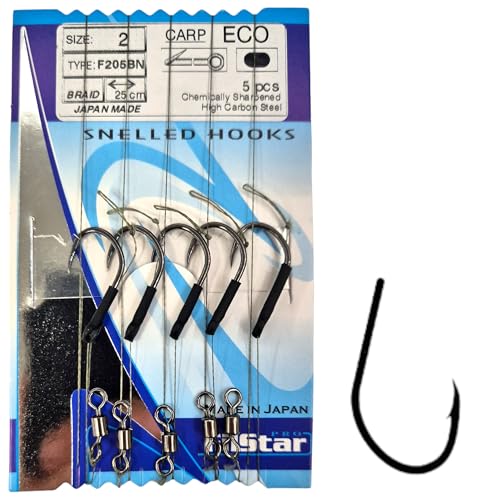 PRO FILSTAR Angelhaken ECO CARP Set mit Vorfach & Wirbel 5 STK, N2, Flechtschnur 25cm - Angeln Karpfen Zubehör - Carp Fishing Hook - Boilies & Pellet Haken - Method Feeder – Vorfachschnur - Sport Set PRO FILSTAR Angelhaken ECO CARP Set mit Vorfach & Wirbel 5 STK, N2, Flechtschnur 25cm - Angeln Karpfen Zubehör - Carp Fishing Hook - Boilies & Pellet Haken - Method Feeder – Vorfachschnur - Sport Set von PRO Filstar