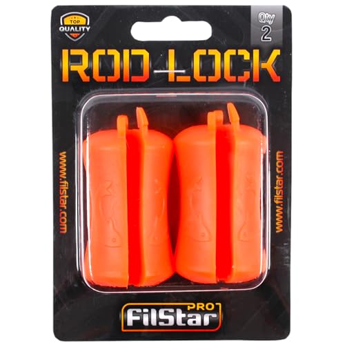 PRO FILSTAR Angelruten Schutz Befestigung 2 Stk - Rutenschutz Angeln - Rutenhalter - Fishing Rod Lock Accessories - Gummi feste Kugel - Angelrutenhalter - Angelwerkzeug - Orange Farben - Angel Zubehör von PRO Filstar