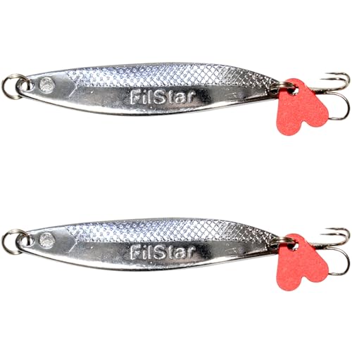 PRO FILSTAR Asymmetrisch Forellen Spoon Silber Set 2Stk, Drillingshaken Graviert Forellenköder - Blinker Forelle & Raubfisch Angeln Köder Set - Wels & Hecht Fischköder - Kunstköder Wobbler (7.4cm/15g) PRO FILSTAR Asymmetrisch Forellen Spoon Silber Set 2Stk, Drillingshaken Graviert Forellenköder - Blinker Forelle & Raubfisch Angeln Köder Set - Wels & Hecht Fischköder - Kunstköder Wobbler (7.4cm/15g) von PRO Filstar