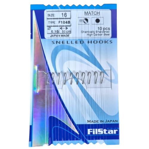 PRO FILSTAR Bronze Angelhaken Set mit Vorfach 10 Stk, Größe 16, Mono Angelschnur 50cm,DIA 0,10mm, Schleien & Weißfische Gebundene Haken - Fishing Hook - Vorfachschnur - Monofiler Vorfächer - Sport Set PRO FILSTAR Bronze Angelhaken Set mit Vorfach 10 Stk, Größe 16, Mono Angelschnur 50cm,DIA 0,10mm, Schleien & Weißfische Gebundene Haken - Fishing Hook - Vorfachschnur - Monofiler Vorfächer - Sport Set von PRO Filstar