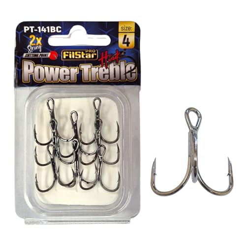 PRO FILSTAR Drillingshaken Set N4 8 STK- Drillinge Angelhaken Set - Treble Fishing Hooks Sport Set - Angeln Haken - Kunstköder Jighaken - Hecht Wels Zander Angel Haken - Wobbler & Pilker Jig Haken PRO FILSTAR Drillingshaken Set N4 8 STK- Drillinge Angelhaken Set - Treble Fishing Hooks Sport Set - Angeln Haken - Kunstköder Jighaken - Hecht Wels Zander Angel Haken - Wobbler & Pilker Jig Haken von PRO Filstar