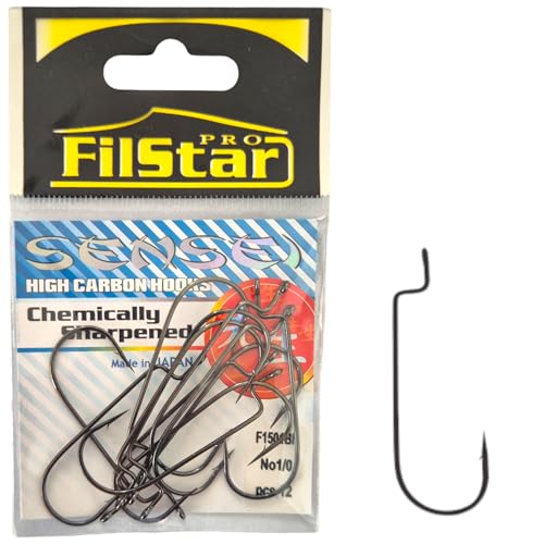 PRO FILSTAR Offset Haken Set 12 STK N1/0 – Wurmhaken - Cheburashka Haken - Dropshot Haken - Jighaken für Gummifische Montage - Jig Head - Fishing Hooks Sport Set - Zander & Hecht & Forelle Angelhaken PRO FILSTAR Offset Haken Set 12 STK N1/0 – Wurmhaken - Cheburashka Haken - Dropshot Haken - Jighaken für Gummifische Montage - Jig Head - Fishing Hooks Sport Set - Zander & Hecht & Forelle Angelhaken von PRO Filstar