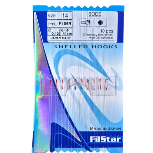 PRO FILSTAR Rotes Angelhaken Set mit Vorfach 10 Stk, Größe 14, Mono Angelschnur 50cm,DIA 0,12mm - Schleien & Weißfische Gebundene Haken - Fishing Hook - Vorfachschnur - Monofiler Vorfächer - Sport Set PRO FILSTAR Rotes Angelhaken Set mit Vorfach 10 Stk, Größe 14, Mono Angelschnur 50cm,DIA 0,12mm - Schleien & Weißfische Gebundene Haken - Fishing Hook - Vorfachschnur - Monofiler Vorfächer - Sport Set von PRO Filstar