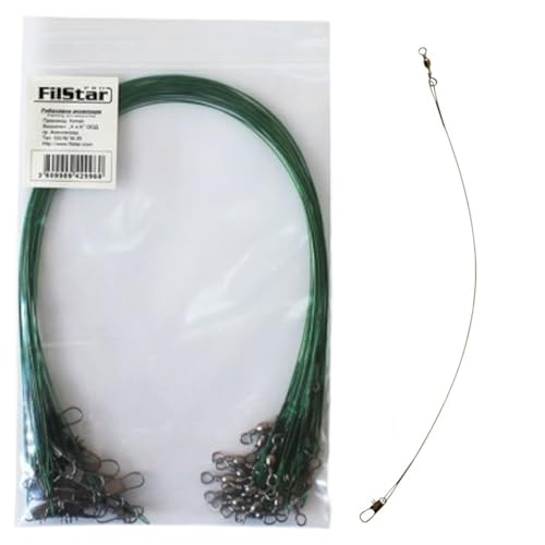 PRO FILSTAR Vorfach Hecht Barsch Zander Set 25 Stück 21cm Test: 12kg - Raubfisch Angeln Vorfächer mit Wirbel - Spinnfischen - Pike Fishing Leaders Sport Set - Angelset - Angelzubehör – Spinnangeln PRO FILSTAR Vorfach Hecht Barsch Zander Set 25 Stück 21cm Test: 12kg - Raubfisch Angeln Vorfächer mit Wirbel - Spinnfischen - Pike Fishing Leaders Sport Set - Angelset - Angelzubehör – Spinnangeln von PRO Filstar
