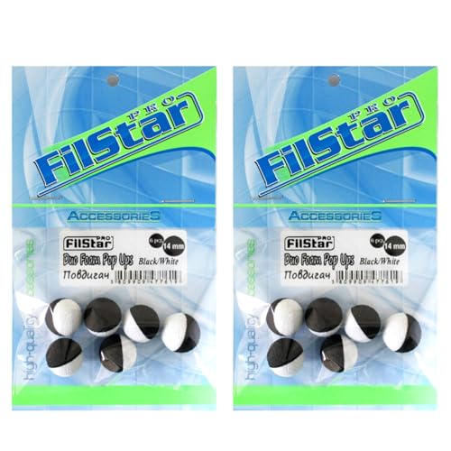 PRO FILSTAR Zig Rig Pop Up Foam 12 STK 14mm S/W - Köder Pop Up für Angelhaken - Pop Up Angeln - Karpfen Köder - Karpfenangeln Montage - Fischköder - Futter Zubehör - Pop Up Karpfenhaken - Karpfen Set PRO FILSTAR Zig Rig Pop Up Foam 12 STK 14mm S/W - Köder Pop Up für Angelhaken - Pop Up Angeln - Karpfen Köder - Karpfenangeln Montage - Fischköder - Futter Zubehör - Pop Up Karpfenhaken - Karpfen Set von PRO Filstar