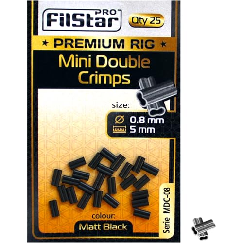 PRO Filstar Angeln Doppel Hülsen 25x5mm, Dia 0.8mm - Double Crimps - Quetschhülsen Set für Stahlvorfach - Doppel Klemmhülsen für Angelvorfach & Angelschnur - Angelzubehör Set - Fishing Kit von PRO Filstar