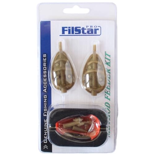 PRO Filstar Inline Method Feeder Kit Blister 2+1 - Angelzubehör für Karpfenangeln - Flat Method Futterkorb Angeln 20g - Angelset Komplett Profi - Grundangeln - Karpfen Zubehör für Feederrute von PRO Filstar