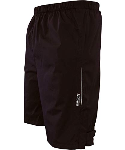 PRO-X elements Herren XL&D Regen-Überhose kurz Ontario I Ultraleichte atmungsaktive Regenhose gedoppelter Sitzfläche I Reflektierend, wasserdicht, Schwarz, XL von PRO-X elements