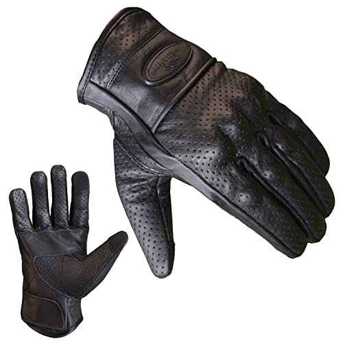 PROANTI Motorradhandschuhe Leder Sommer Motorrad Handschuhe Touchscreen Funktion - M von PROANTI