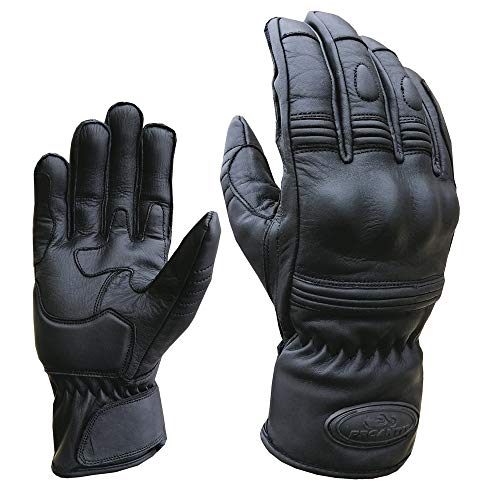 PROANTI Motorradhandschuhe Leder kurz Motorrad Chopper Handschuhe - S von PROANTI