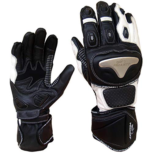 PROANTI Motorradhandschuhe Race Pro Motorrad Leder Handschuhe - Größe L von PROANTI