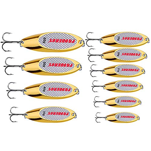 PROBEROS Angelköder-Löffel, Metallguss, Angellöffel, Barsch, Harte Köder, Klinge, Fischköder, Set Gold/Silber PROBEROS Angelköder-Löffel, Metallguss, Angellöffel, Barsch, Harte Köder, Klinge, Fischköder, Set Gold/Silber von PROBEROS