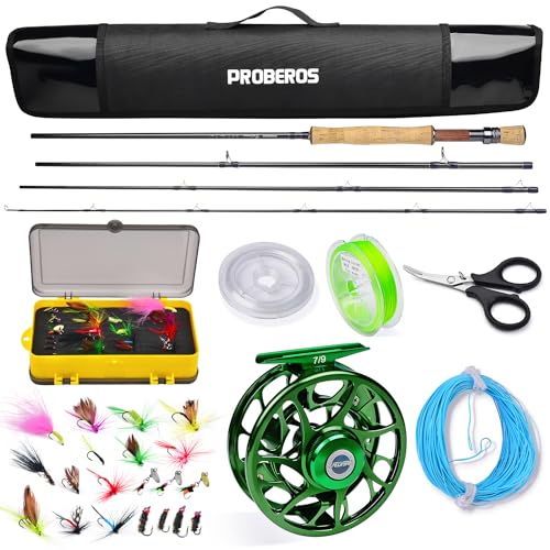 PROBEROS Fliegenfischen Combo - Fliegenrute und Rollen Komplettes Starterpaket mit Fall - Fliegenfischen Komplettes Sets 128 PROBEROS Fliegenfischen Combo - Fliegenrute und Rollen Komplettes Starterpaket mit Fall - Fliegenfischen Komplettes Sets 128 von PROBEROS