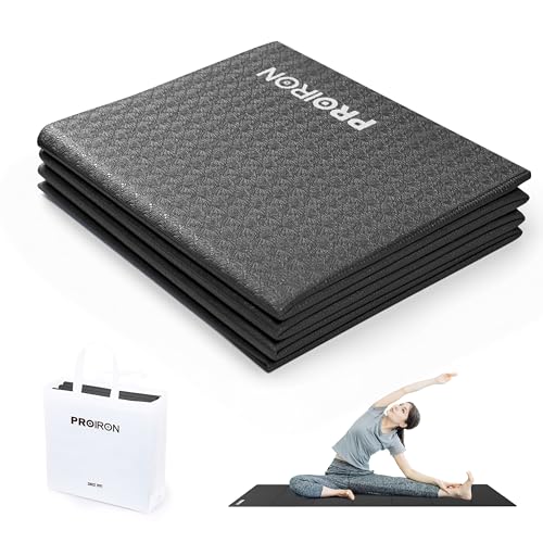 PROIRON Faltbare Yogamatte 183x61x0,4cm, Rutschfest, Schweißresistent Strapazierfähig, Tragbare Fitnessmatte Für Reisen Und Sport, Zusammenklappbar 30,5x26,5x6cm, Schwarz PROIRON Faltbare Yogamatte 183x61x0,4cm, Rutschfest, Schweißresistent Strapazierfähig, Tragbare Fitnessmatte Für Reisen Und Sport, Zusammenklappbar 30,5x26,5x6cm, Schwarz von PROIRON