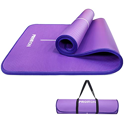 PROIRON Gymnastikmatte, Turnmatte für Zuhause mit Tragegurt Trainingsmatte Rutschfest, Yoga Matte Dick 10/15mm und Sportmatte Fitnessmatte Yogamatte Pilates Matte für Heimtraining von PROIRON