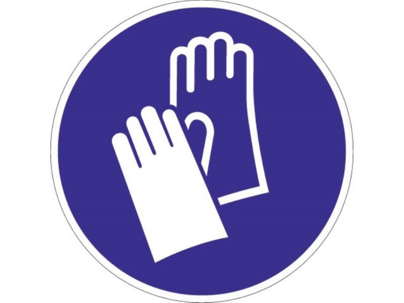 PROMAT Handschutz Folie Handschutz benutzen D.200mm blau/weiß ASR A1.3 DIN EN ISO 7010 von PROMAT