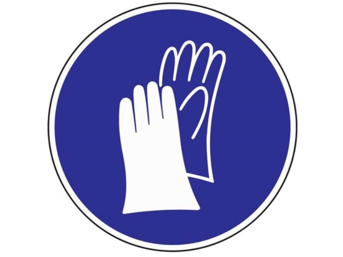 PROMAT Handschutz Schild Handschutz benutzen D.200mm Kunststoff blau/weiß Kunststoffsch von PROMAT
