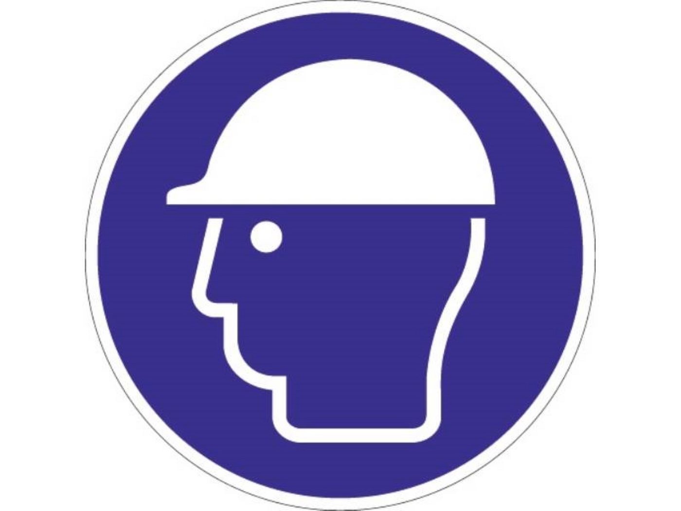 PROMAT Kopfschutz Folie Kopfschutz benutzen D.200mm blau/weiß ASR A1.3 DIN EN ISO 7010 von PROMAT