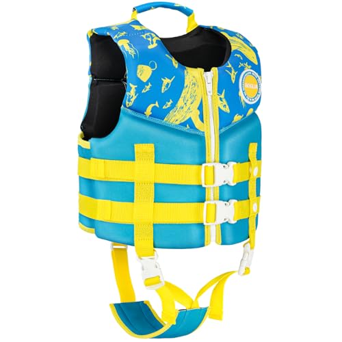 PROTAURI Kinder Schwimmweste - Jungen Mädchen Neopren Schwimmen Jacke Kleinkind Schwimmen Lernen Badeanzug Bademode Schwimmtraining Hilfe for 2-9 Jahre/50N von PROTAURI