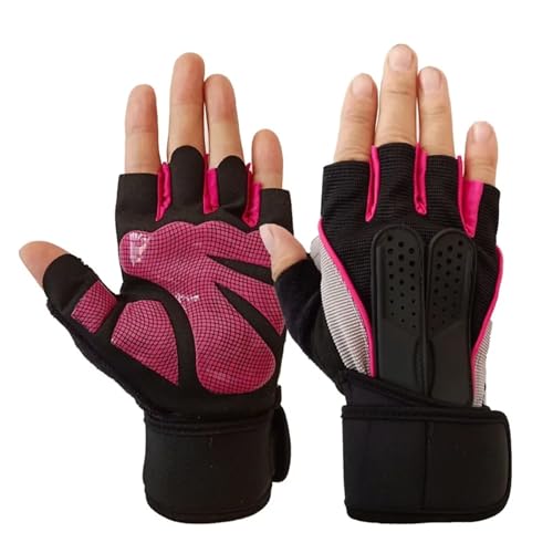 Fitness Handschuhe Trainingshandschuhe fürs Fitnessstudio, Gewichtheben, fingerlose Handschuhe for Herren und Damen, gepolstert, rutschfest, Handflächenschutz, Handgelenkschützer FüR Gewichtheben, Tra von PSNKLMM