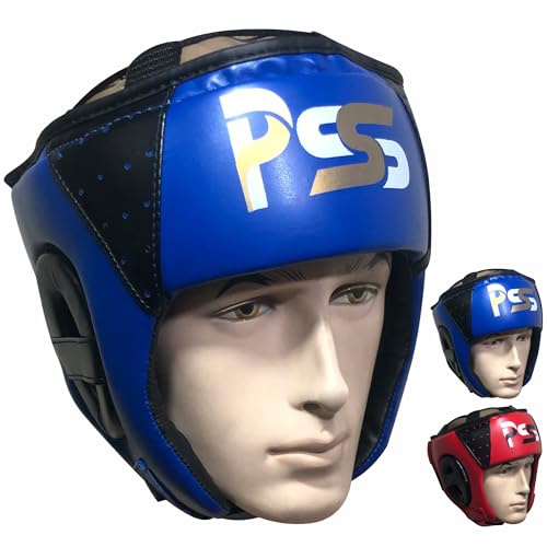 Boxkopfbedeckung Junior Helm Protektor im professionellen Training für Kinder der Kampfsportarten, MMA, Taekwondo, Kickboxen, Sparring Sports 1121 (1121 Blau, Small) von PSS