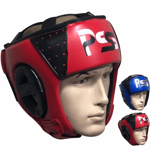 PSS Box-Kopfbedeckung Junior Helm Protektor im professionellen Training für Kinder Kampfsport MMA Taekwondo Kickboxen Sparring Sports 1121 (1121 Red, X-Small) von PSS