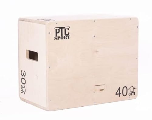 PTC SPORT 3 in 1 Holz Plyo Box, Jump Box - Ideal für Cross Training - 50/40/30cm - Plyometrische Sprungbox - Crossfit Box von PTC SPORT