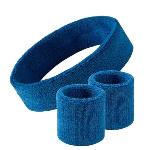 PTILSERY Bunte Stirnbänder für Sport, Fitness, Handgelenkbandage, Schweißbänder, Gewichtheben, Handgelenkstütze, Fitnessstudio, Training, Armband-Set von PTILSERY