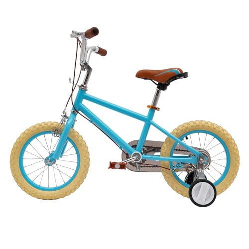 PUCMER 14 zoll Fahrrad Kinderfahrrad Laufrad Fahrräder Verstellbarer Einstellbare Höhe mit Doppelte Bremsen Vorne und Hinten für 3-4 Jahre Mädchen und Jungen, Blau von PUCMER