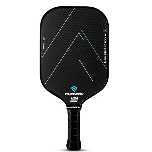 PUELEFU Pickleball-Paddel, 3K Raw Carbon Fiber Surface (CFS), 16 mm Polypropylen-Wabenkern, USAPA-zugelassener Schläger mit hoher Gtit und Spin, ideal für Anfänger und professionelle Spieler von PUELEFU