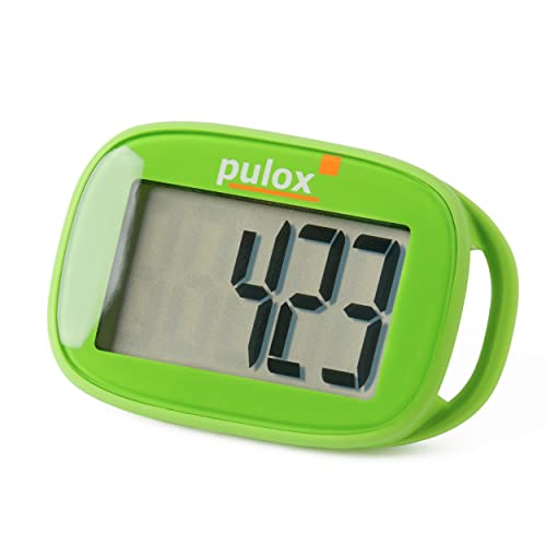 Pulox Pedometer PS-100 - Einfacher und präziser Schrittzähler mit 3D-Sensor ohne App in Grün von PULOX