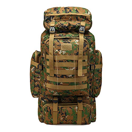 PULUSI Rucksack, hohe Kapazität, 80 l, Outdoor Camouflage Tartical Wandern Daypacks Wasserdicht Militär Taschen für Männer Reisen Camping Jagd Trekking Klettern Rucksack, Herren, grün PULUSI Rucksack, hohe Kapazität, 80 l, Outdoor Camouflage Tartical Wandern Daypacks Wasserdicht Militär Taschen für Männer Reisen Camping Jagd Trekking Klettern Rucksack, Herren, grün von PULUSI