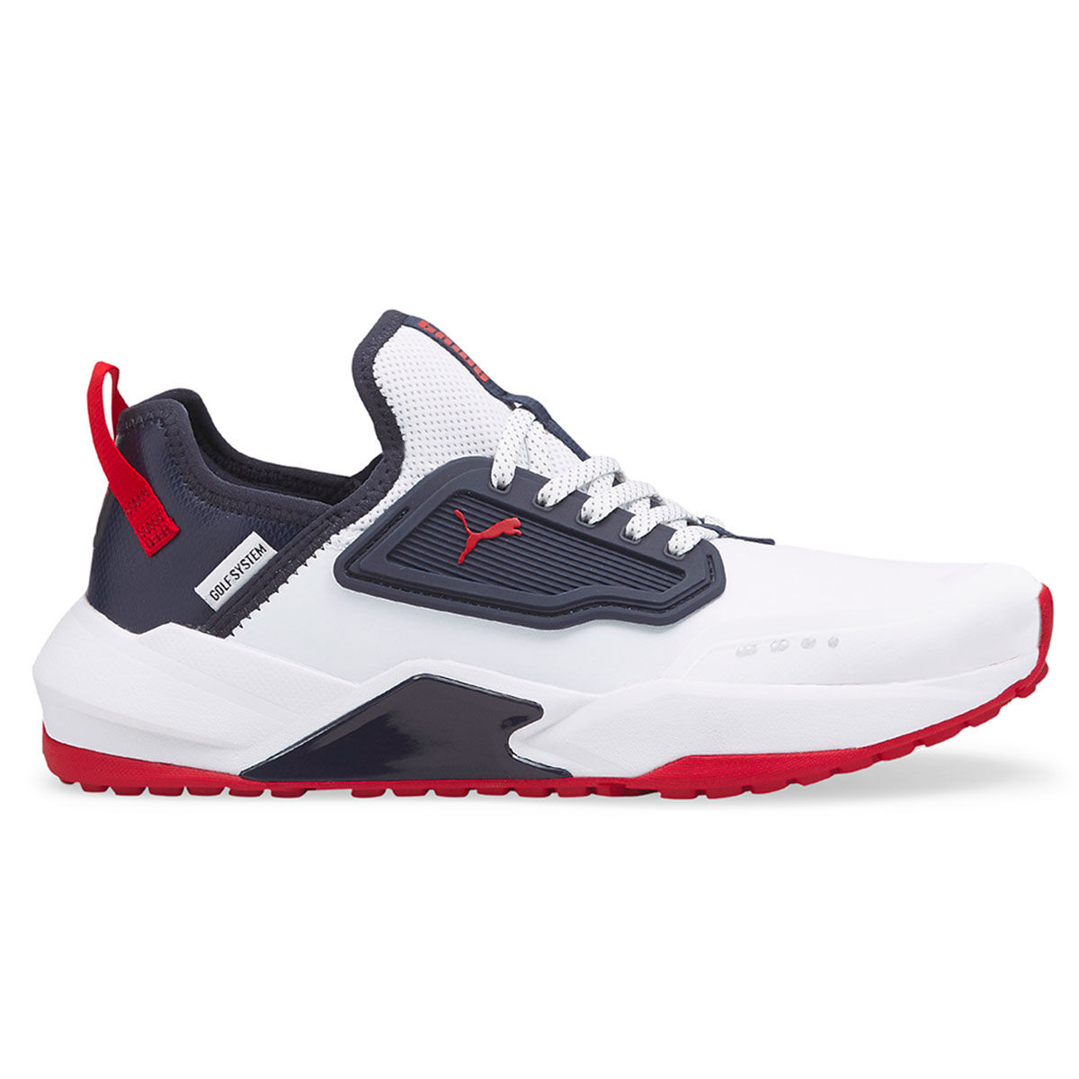 PUMA Golf Mens White, Navy Blue and Red Colour Block GS-One Golf Shoes, Size: 8 | American Golf von PUMA Golf