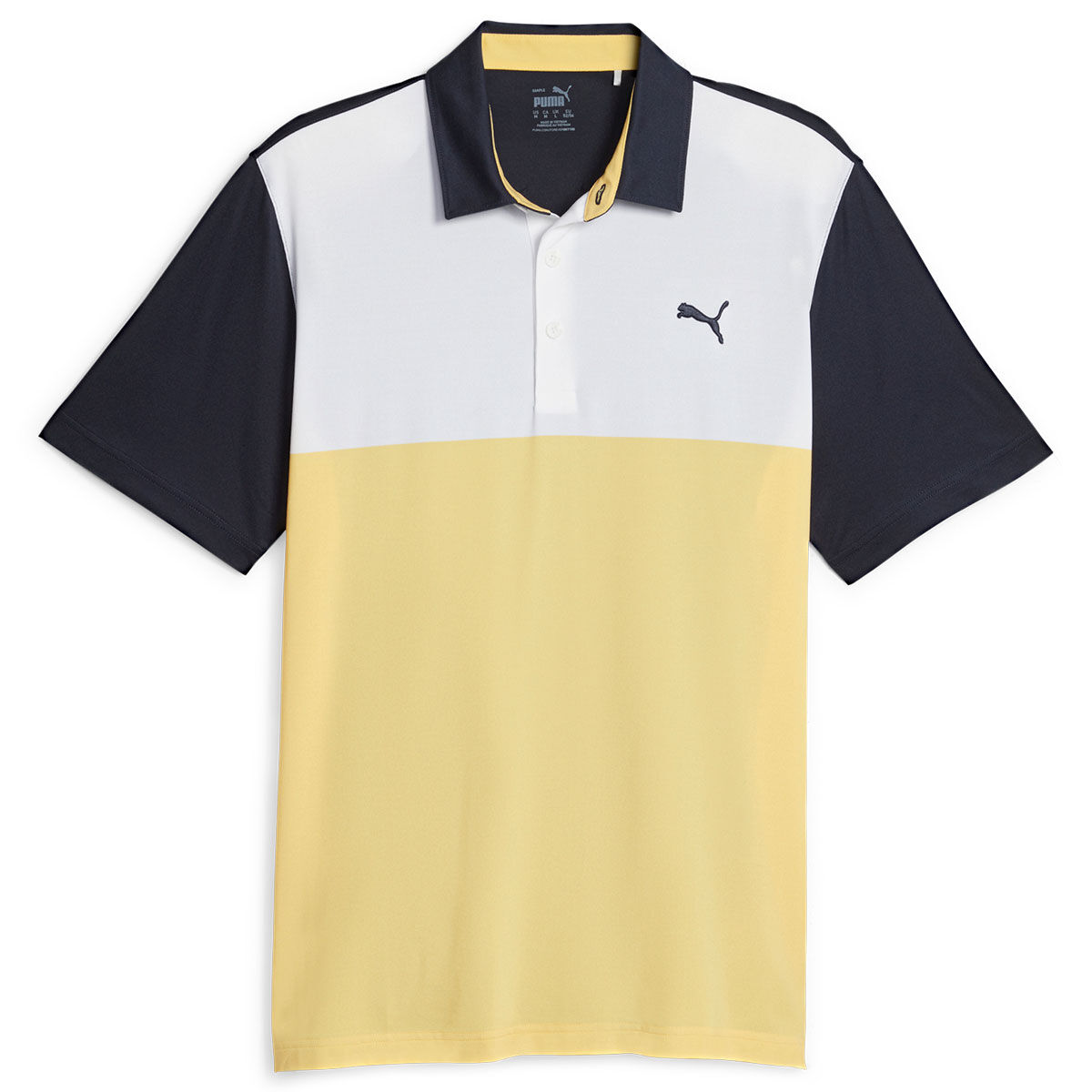 PUMA Men's CLOUDSPUN Colourblock Golf Polo Shirt, Mens, Navy blazer/flaxen, Xl | American Golf von PUMA Golf