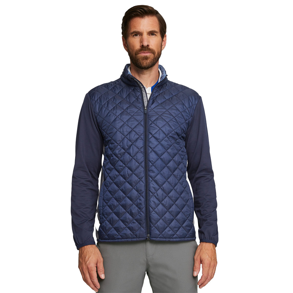 PUMA Men's Frost Quilted Full Zip Golf Jacket, Mens, Navy blazer/slate sky, Medium | American Golf von PUMA Golf