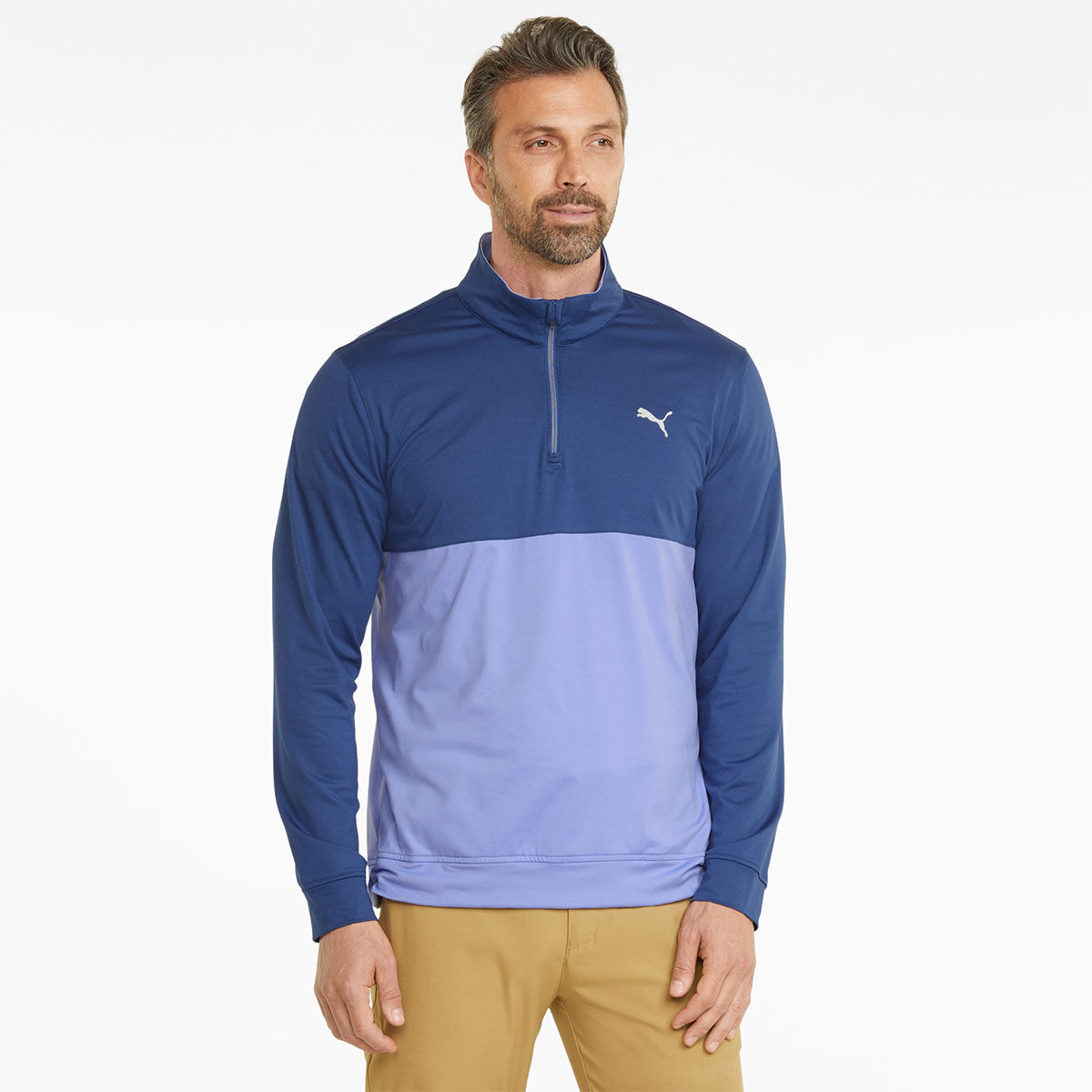 PUMA Men's Gamer Color Half Zip Golf Midlayer, Mens, Blazing blue/lavendar pop, Medium | American Golf von PUMA Golf