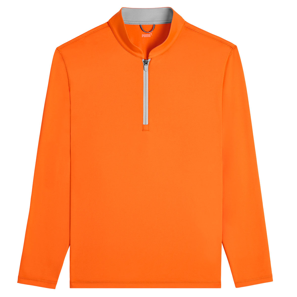 PUMA Men's Lightweight Quarter Zip Golf Mid Layer, Mens, Rickie orange/ash gray, Medium | American Golf von PUMA Golf